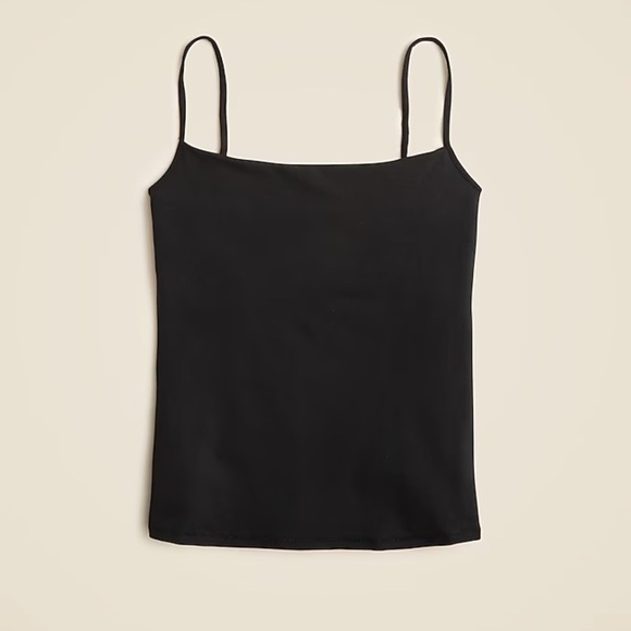 J. Crew Tops - J. Crew 2025 Stretch Cotton Shelf Bra Tank Top Black Large